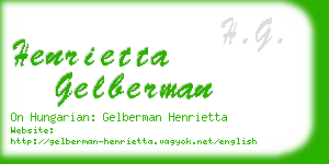 henrietta gelberman business card